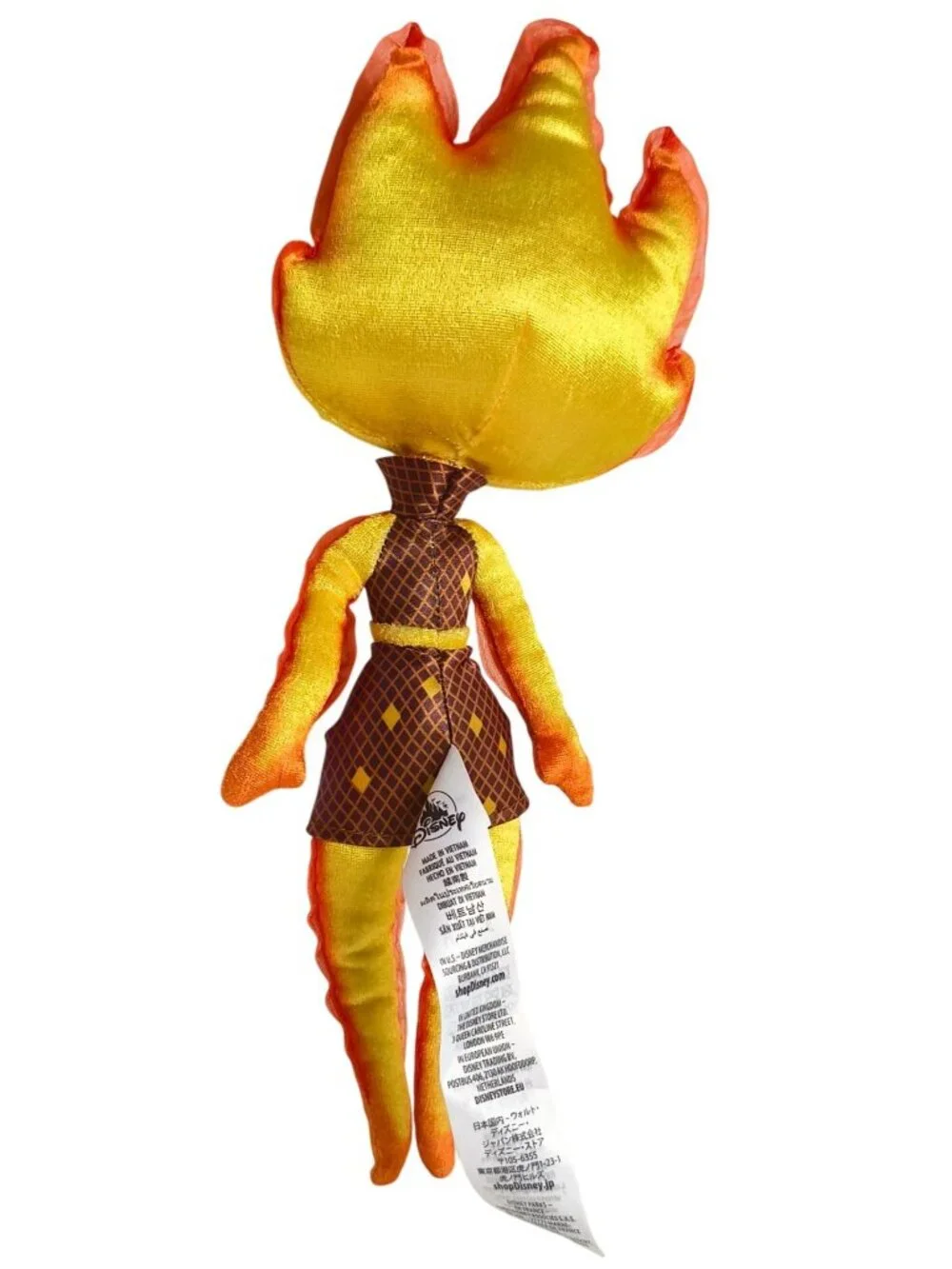 Disney Pixar Elemental Plush Toy Fire Character 14.25” Yellow Orange Flame Doll